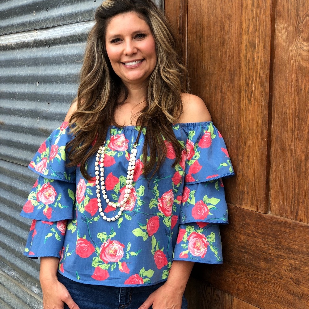 Flying Tomato Floral Off The Shoulder Blouse